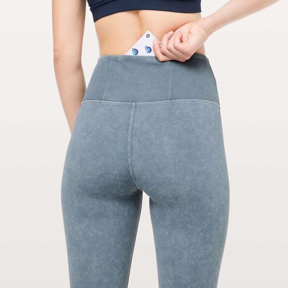 NEW Lululemon Wunder Under Crop 23" *Ribbed Washed Moon Blue size 8 - Picture 6 of 6